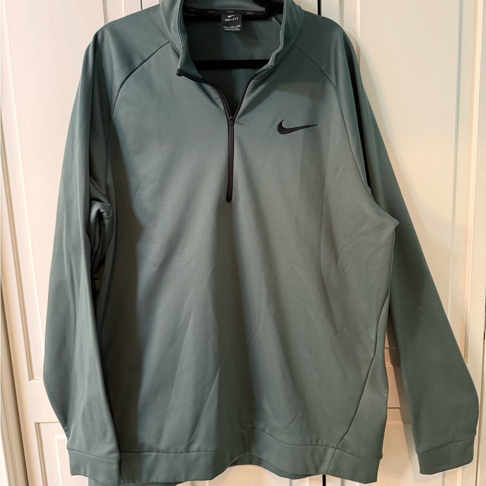 Nike Men's Olive Quarter-Zip Jacket